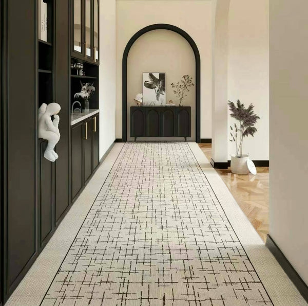 Contemporary Modern Long Hallway Runners, Easy Care Long Narrow Runner Rugs, Washable Entryway Runner Rug Ideas, Kitchen Runner Rugs, Entrance Hallway Runners-artworkcanvas