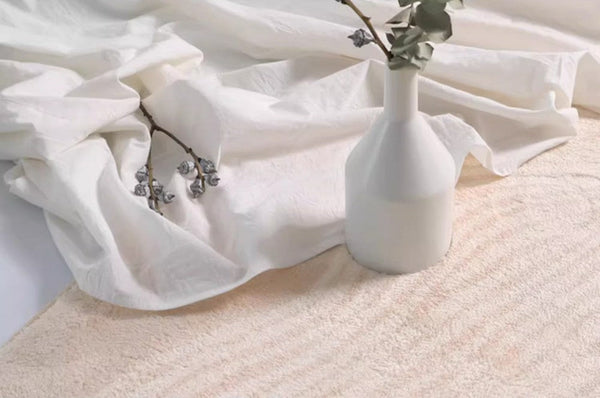 Cream Color Modern Living Room Rugs, Dining Room Modern Rugs, Thick Soft Floor Carpets for Living Room, Soft Contemporary Rugs for Bedroom-artworkcanvas