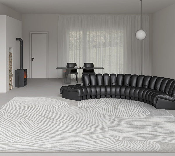 Modern Living Room Rugs, Grey Thick Soft Modern Rugs for Living Room, Dining Room Modern Rugs, Contemporary Rugs for Bedroom