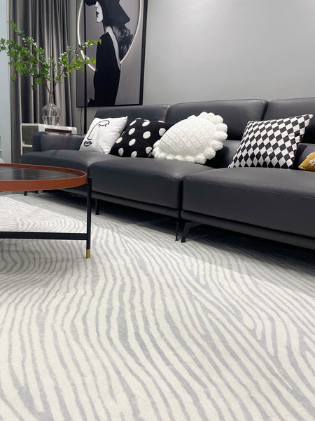 Modern Living Room Rugs, Grey Thick Soft Modern Rugs for Living Room, Dining Room Modern Rugs, Contemporary Rugs for Bedroom