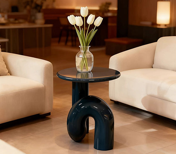 Contemporary Round Side Table, Low Profile Sofa Table, Unique Small End Table, Minimalist Modern Occasional Table, Portable Casual Side Table, Creative Coffee Table, Lightweight Indoor Outdoor Table, Contemporary Side Table-artworkcanvas