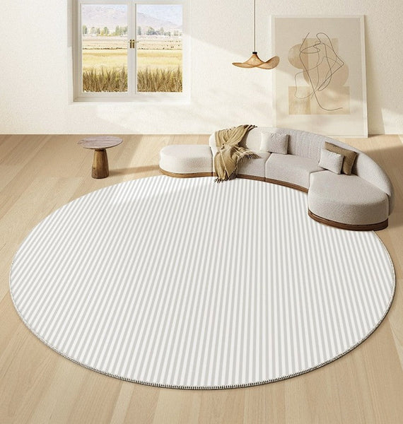 Contemporary Modern Rug under Coffee Table, Bedroom Abstract Modern Area Rugs, Geometric Round Rugs for Dining Room, Circular Modern Rugs under Chairs-artworkcanvas