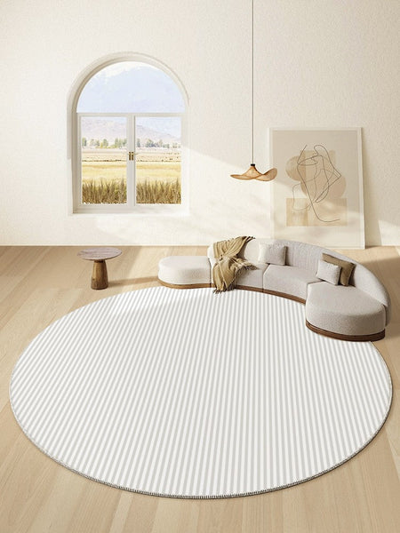 Contemporary Modern Rug under Coffee Table, Bedroom Abstract Modern Area Rugs, Geometric Round Rugs for Dining Room, Circular Modern Rugs under Chairs-artworkcanvas