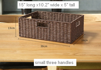 Large Woven Straw Storage Basket, Storage Basket for Bedroom, Rectangle Storage Basket, Picnic Storage Basket, Storage Basket for Toys-artworkcanvas