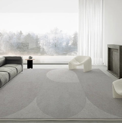 Contemporary Modern Rugs for Living Room, Geometric Grey Rugs for Dining Room, Abstract Modern Rugs for Interior Design-artworkcanvas