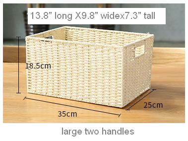 Large Woven Straw Storage Basket, Storage Basket for Bedroom, Rectangle Storage Basket, Picnic Storage Basket, Storage Basket for Toys-artworkcanvas