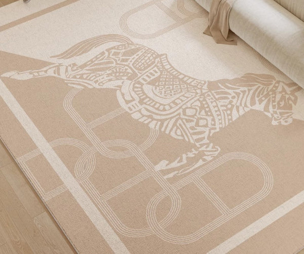 Modern Rugs for Living Room, Horse Contemporary Modern Rugs for Bedroom, Abstract Geometric Modern Rugs, Dining Room Floor Rugs-artworkcanvas