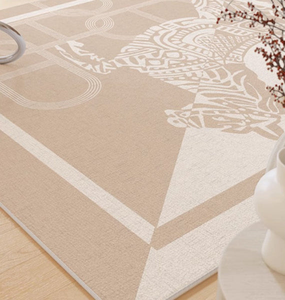 Modern Rugs for Living Room, Horse Contemporary Modern Rugs for Bedroom, Abstract Geometric Modern Rugs, Dining Room Floor Rugs-artworkcanvas