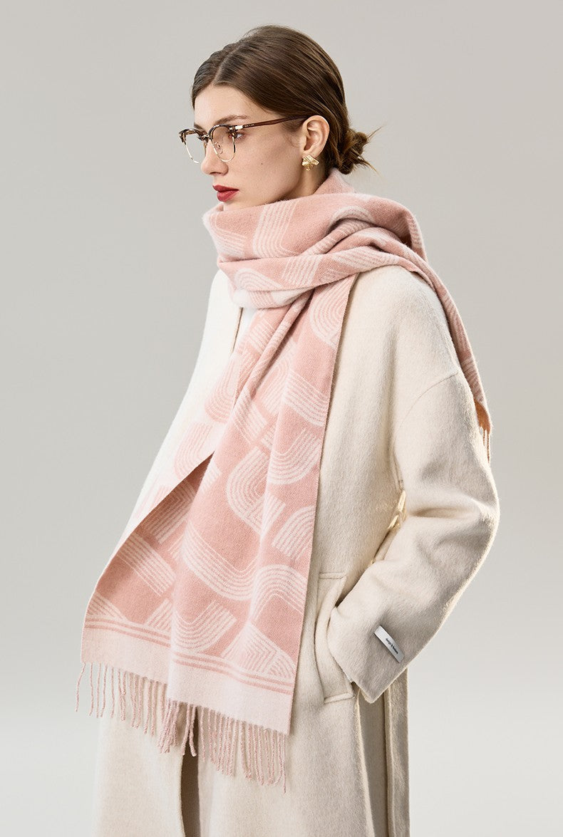 Holiday Women Scarf, Cold Weather Scarf, Fashion Designer Scarf, Modern Wool Scarf, Warm Winter Scarf, Soft Cashmere Scarf for Women, Elegant Scarf-artworkcanvas