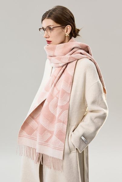 Holiday Women Scarf, Cold Weather Scarf, Fashion Designer Scarf, Modern Wool Scarf, Warm Winter Scarf, Soft Cashmere Scarf for Women, Elegant Scarf-artworkcanvas