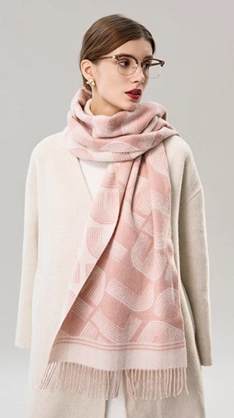 Holiday Women Scarf, Cold Weather Scarf, Fashion Designer Scarf, Modern Wool Scarf, Warm Winter Scarf, Soft Cashmere Scarf for Women, Elegant Scarf-artworkcanvas