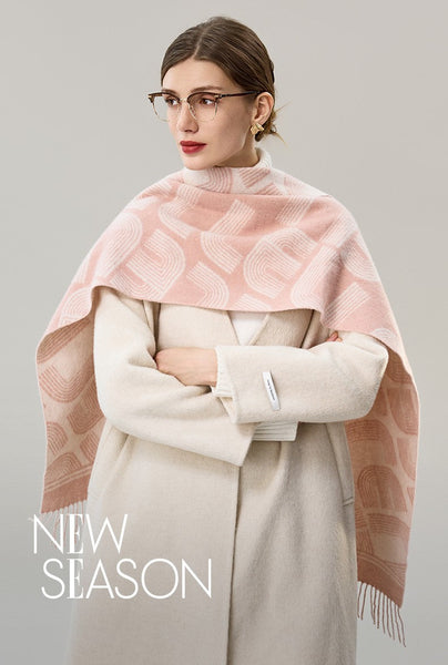 Holiday Women Scarf, Cold Weather Scarf, Fashion Designer Scarf, Modern Wool Scarf, Warm Winter Scarf, Soft Cashmere Scarf for Women, Elegant Scarf-artworkcanvas