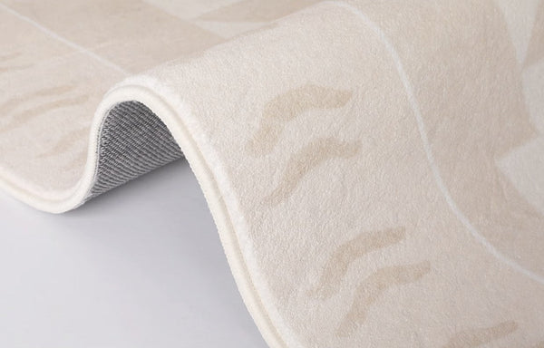 Cream Color Modern Carpets for Living Room, Thick Contemporary Rugs for Bedroom, Modern Rugs for Dining Room, Mid Century Modern Rugs Next to Bed