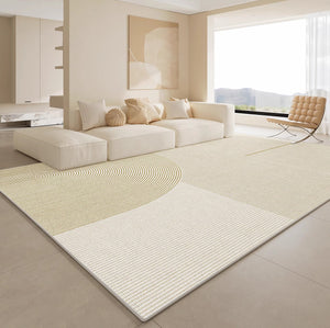 Modern Rugs under Sofa, Dining Room Floor Rugs, Abstract Contemporary Rugs for Bedroom, Modern Rugs for Office, Large Cream Color Rugs in Living Room-artworkcanvas