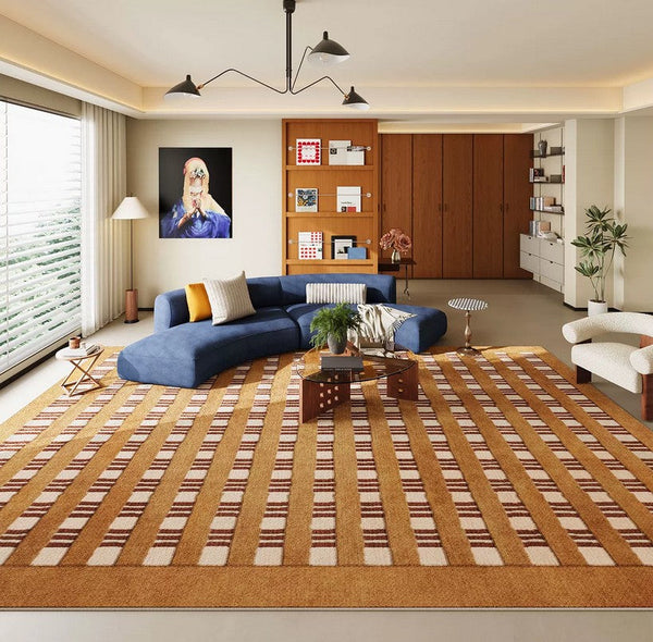 Colorful Modern Rugs for Living Room, Geometric Modern Rugs for Dining Room, Mid Century Modern Rugs, Contemporary Abstract Rugs under Coffee Table-artworkcanvas
