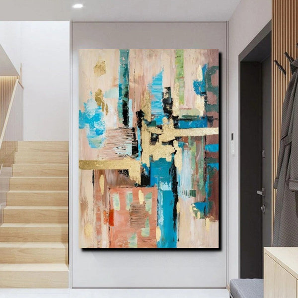 Abstract Paintings for Dining Room, Modern Paintings Behind Sofa, Palette Knife Canvas Art, Impasto Wall Art, Buy Paintings Online-artworkcanvas