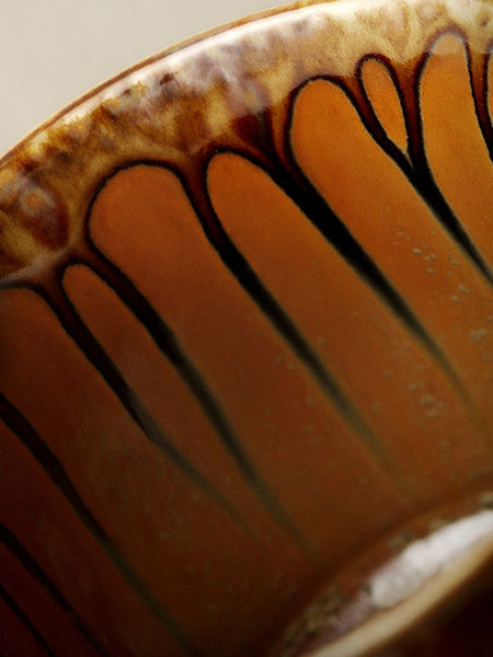 Creative Brown Green Ceramic Coffee Mugs, Unique Coffee Mugs, Large Modern Handmade Pottery Coffee Cup, Large Capacity Coffee Mugs-artworkcanvas