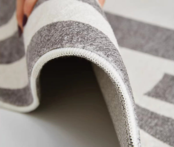 Large Modern Rugs for Living Room, Gray Geometric Area Rugs for Bedroom, Contemporary Area Rugs for Dining Room-artworkcanvas