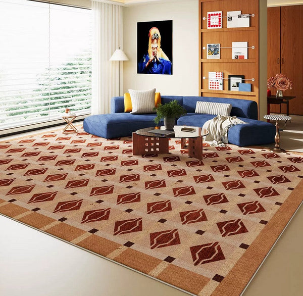 Geometric Modern Rugs for Dining Room, Mid Century Modern Rugs, Colorful Modern Rugs for Living Room, Contemporary Abstract Rugs under Coffee Table-artworkcanvas