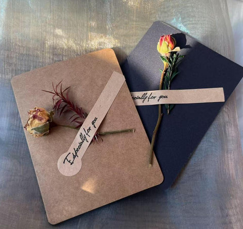 Original Handmade Dried Flower Greeting Cards, Beautiful Valentine's Day Greeting Card, Creative Birthday Greeting Card, Wedding Greeting Card, Unique Anniversary Greeting Card-artworkcanvas
