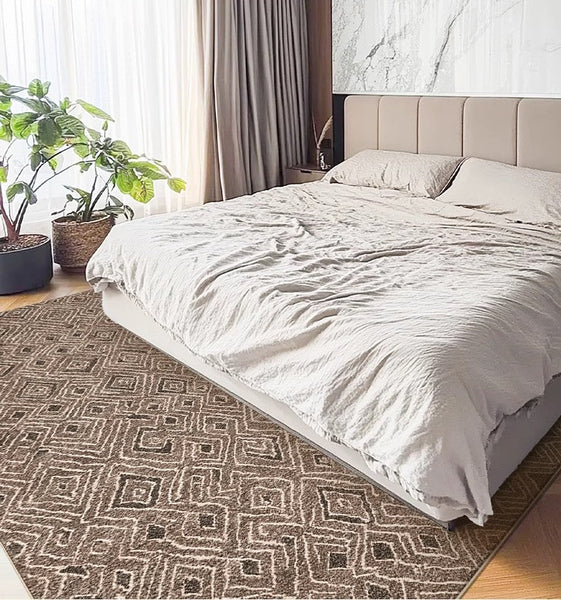 Large Modern Rugs for Living Room, Brown Modern Rug Ideas for Bedroom, Abstract Geometric Modern Rugs, Modern Rugs for Dining Room-artworkcanvas