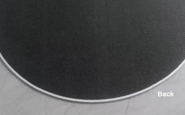 Modern Round Rugs under Coffee Table, Dining Room Modern Rugs, Gray Contemporary Round Rugs under Chairs, Circular Area Rugs for Bedroom-artworkcanvas