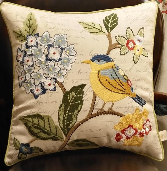 Pillows for Farmhouse, Living Room Throw Pillows, Decorative Sofa Pillows, Bird Throw Pillows, Embroidery Throw Pillows, Rustic Pillows for Couch-artworkcanvas