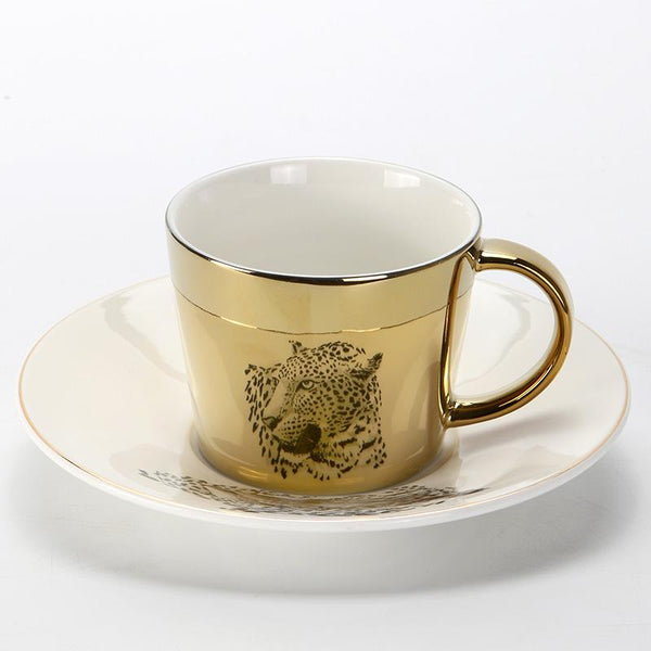 Large Coffee Cups, Tea Cup, Ceramic Coffee Cup, Golden Coffee Cup, Silver Coffee Mug, Coffee Cup and Saucer Set-artworkcanvas