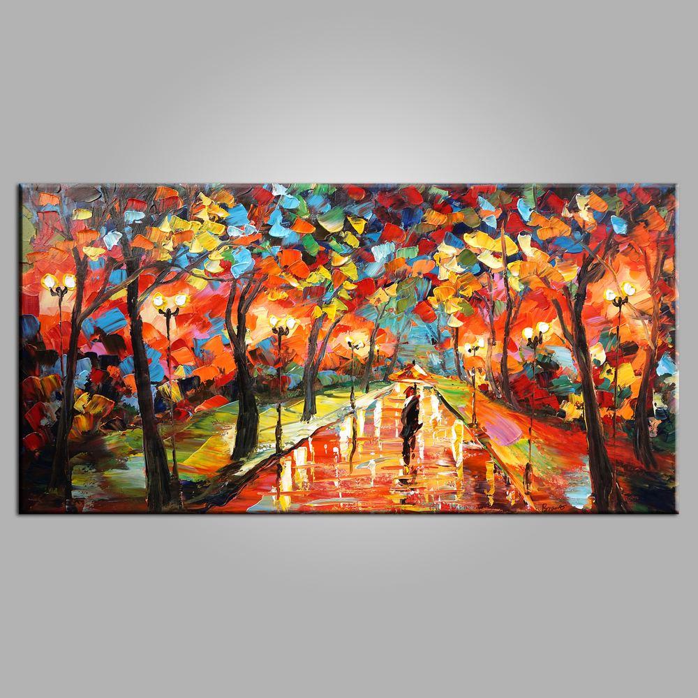 Forest Park Painting, Canvas Art, Living Room Wall Art, Modern Art, Painting for Sale, Contemporary Art, Abstract Art-artworkcanvas