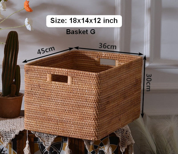 Storage Basket with Lid, Storage Baskets for Toys, Rectangular Storage Basket for Shelves, Storage Baskets for Bathroom, Storage Baskets for Clothes-artworkcanvas