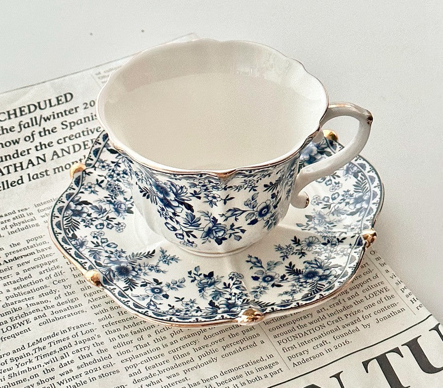 French Style China Porcelain Tea Cup Set, Unique Tea Cup and Saucers, Royal Ceramic Cups, Elegant Vintage Ceramic Coffee Cups for Afternoon Tea-artworkcanvas