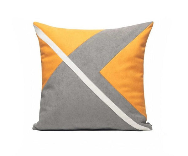Modern Throw Pillows for Couch, Decorative Modern Sofa Pillows for Living Room, Yellow Gray Modern Simple Throw Pillows, Large Simple Modern Pillows-artworkcanvas