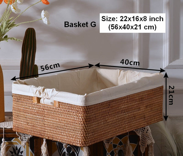Laundry Storage Baskets, Rattan Storage Baskets for Kitchen, Storage Basket for Shelves, Kitchen Storage Basket, Storage Baskets for Bathroom-artworkcanvas