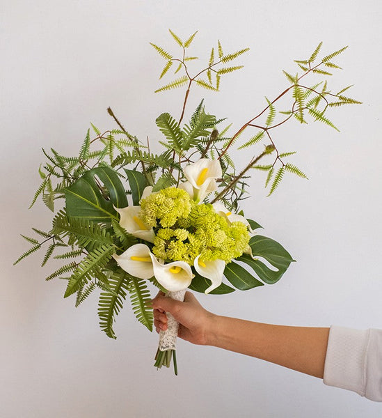 Calla Lily, Monstera, Fern leaf, Aglaia Odorata Flowers, Beautiful Modern Flower Arrangement for Home Decoration, Simple Artificial Floral for Living Room-artworkcanvas