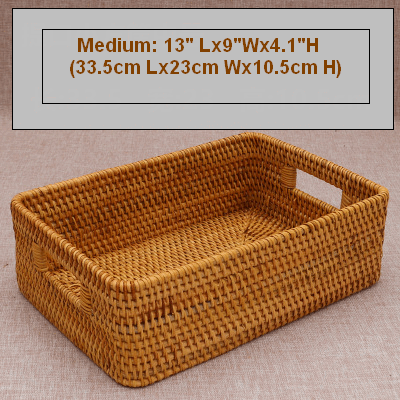 Woven Storage Baskets, Rectangular Storage Baskets, Rattan Storage Basket for Shelves, Kitchen Storage Baskets, Storage Baskets for Bathroom-artworkcanvas