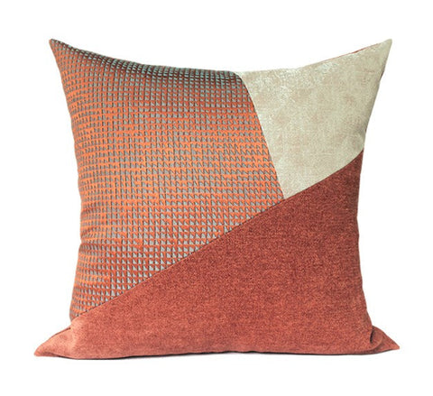 Large Modern Throw Pillows for Couch, Decorative Throw Pillow for Couch, Red Modern Sofa Pillows, Throw Pillows for Modern Living Room-artworkcanvas