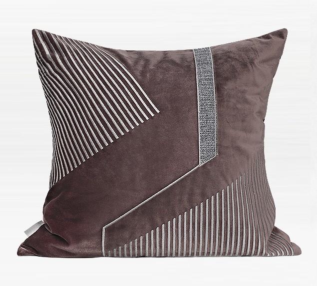 Modern Sofa Pillows, Dark Purple Square Throw Pillows, Large Simple Modern Pillows, Decorative Pillows for Couch, Contemporary Throw Pillows-artworkcanvas