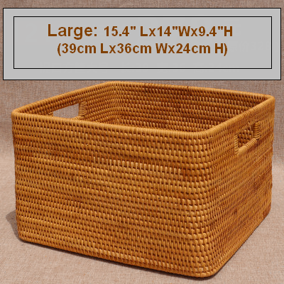 Rectangular Storage Basket for Shelves, Rattan Storage Basket for Kitchen, Storage Baskets for Bathroom, Woven Storage Baskets for Clothes-artworkcanvas