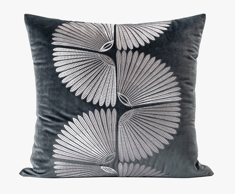 Abstract Feather Pattern Throw Pillows for Couch, Simple Modern Sofa Throw Pillows, Contemporary Throw Pillow for Living Room, Modern Square Pillows-artworkcanvas