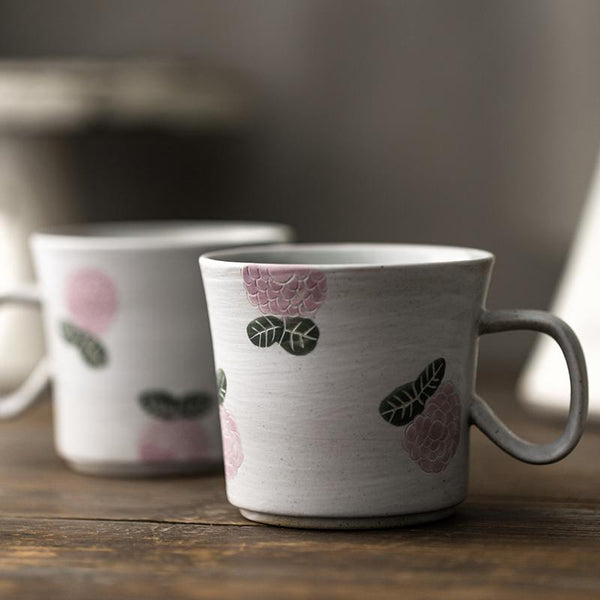 Handmade Pottery Coffee Cup, Rose Ceramic Coffee Mug, Cappuccino Coffee Cup, Tea Cup-artworkcanvas