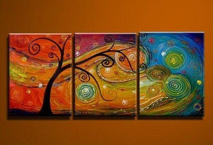 Tree of Life Painting, Abstract Art Painting, 3 Piece Canvas Art, Canvas Painting, Large Group Painting-artworkcanvas