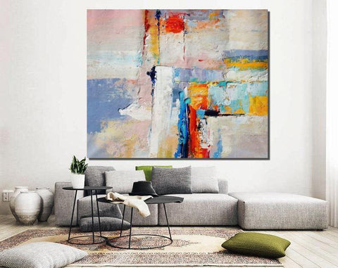 Large Paintings for Dining Room, Living Room Canvas Painting, Contemporary Abstract Art Paintings, Simple Acrylic Painting Ideas-artworkcanvas