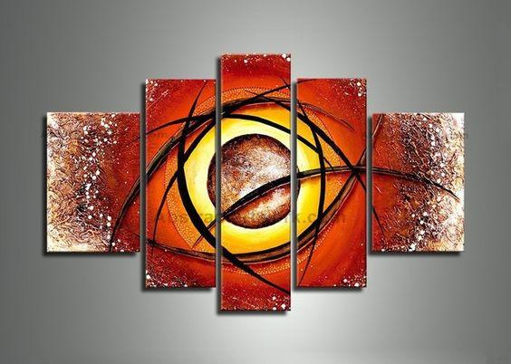 Large Modern Artwork, Abstract Painting for Sale, 5 Piece Canvas Wall Art, Living Room Canvas Painting, Heavy Texture Paintings-artworkcanvas