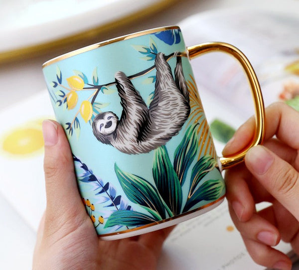 Large Capacity Jungle Animal Porcelain Mugs, Creative Porcelain Cups, Large Ceramic Mugs for Office, Unique Ceramic Mugs in Gift Box-artworkcanvas
