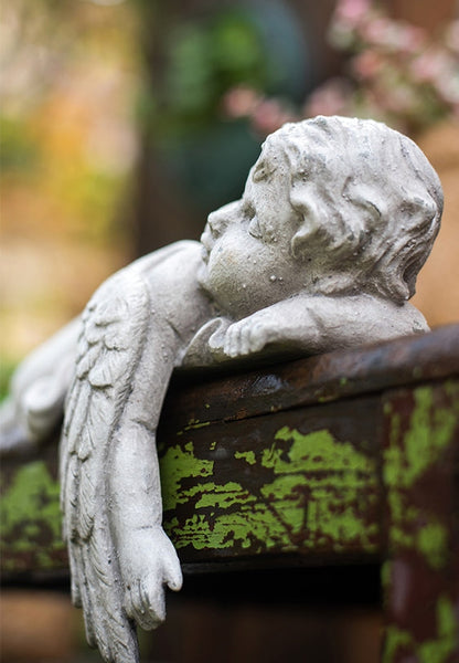 Lovely Sleeping Angel Statue for Garden, Beautiful Cute Garden Courtyard Ornaments, Unique Modern Garden Sculptures, Creative Villa Outdoor Decor Gardening Ideas-artworkcanvas