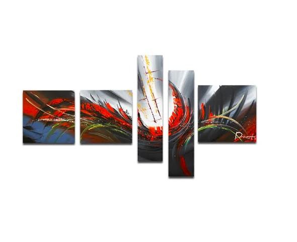 Abstract Canvas Painting, Simple Acrylic Art, 5 Piece Wall Painting, Canvas Painting for Living Room, Contemporary Modern Art-artworkcanvas