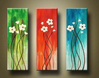 Flower Painting, Modern Painting, Acrylic Flower Paintings, Wall Art Painting, Contemporary Paintings-artworkcanvas