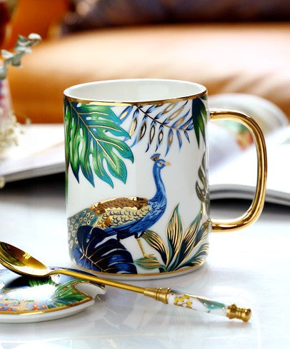 Unique Ceramic Mugs in Gift Box, Creative Porcelain Cups, Large Capacity Jungle Animal Porcelain Mugs, Large Ceramic Mugs for Office-artworkcanvas