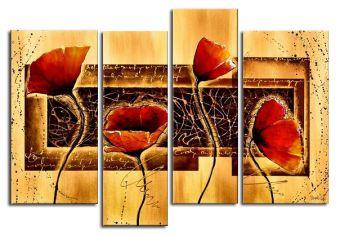 Flower Abstract Painting, Large Acrylic Painting, Flower Abstract Painting, Bedroom Wall Paintings, Heavy Texture Paintings-artworkcanvas