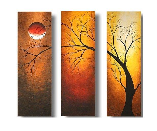 Acrylic Modern Paintings, Acrylic Wall Art Painting, Moon Painting, Tree Painting, Paintings for Bedroom-artworkcanvas